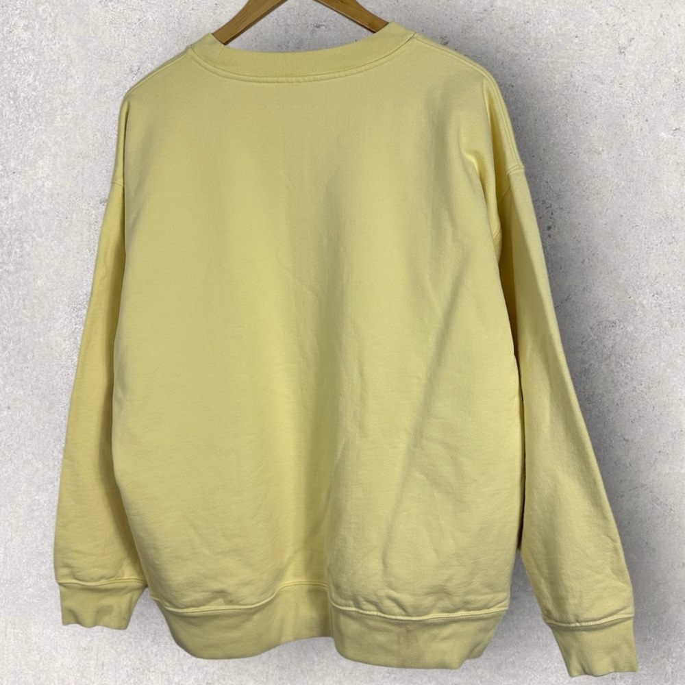 Aritzia TNA Extra Fleece Perfect Crew Sweatshirt Yellow Size 2 Womens Medium‎ M - Picture 3 of 11